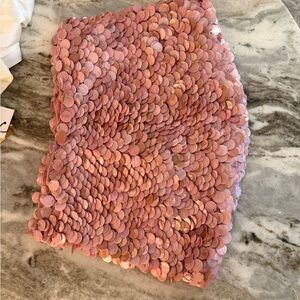 Made By Mel pink mother of pearl seashell skirt